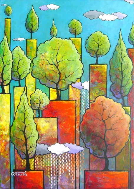 Giuseppe Sticchi  'Autunno Nel Bosco', created in 2011, Original Painting Other.