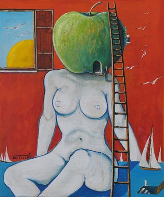 Giuseppe Sticchi: 'semplicemente donna', 2010 Other Painting, Surrealism.  tranquilla casalinga       ...