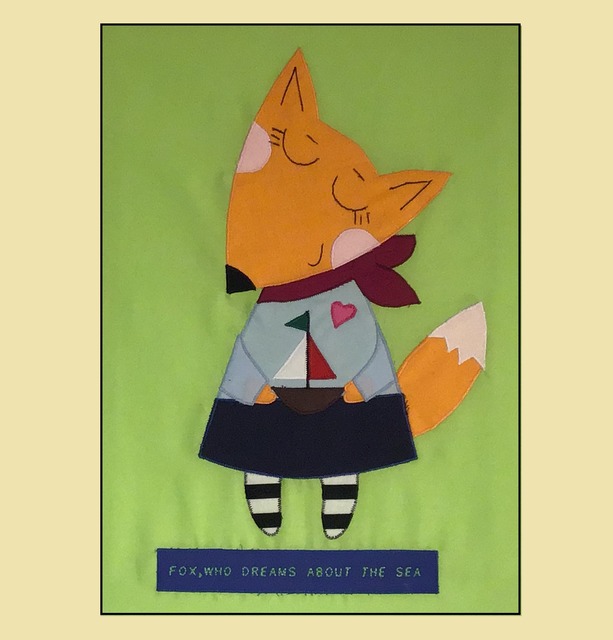 Artist Stich-stich Gmbh. 'Fox Who Dreams About The Sea' Artwork Image, Created in 2019, Original Painting Other. #art #artist