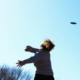 Shannon Parks: 'throwing circle', 2021 Digital Photograph, Sports. Artist Description: Getting a low angle photo of my friend throwing a discus...
