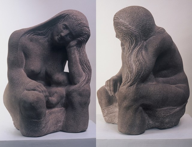 Jon-Joseph Russo  'Madonna Of The Rocks', created in 2020, Original Sculpture Sandstone.