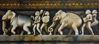 Sudipta Karmakar: 'khajuraho 2', 2012 Watercolor, Mythology. sculpture of khajuraho temple...