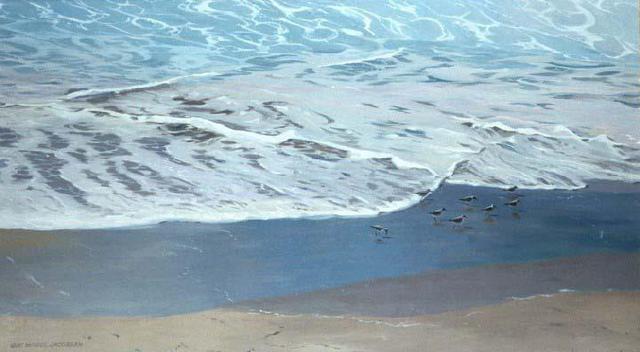 Artist Sue Jacobsen. 'Early AM Malibu' Artwork Image, Created in 1995, Original Painting Acrylic. #art #artist
