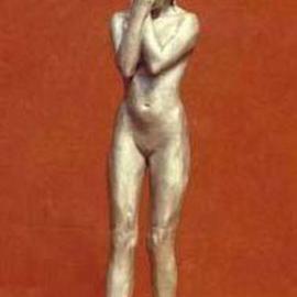 Sue Jacobsen: 'Eve', 2003 Bronze Sculpture, Figurative. Artist Description: I was moved by this casual pose my youthful model struck, evoking many emotional possibilities. ...