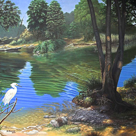 Suzanne Painter: 'Mokelumne River', 2009 Oil Painting, Landscape. Artist Description:   The park at McIntire Rd. follows the Mokelumne River and I love to go there and dangle my feet in its cold water. ...
