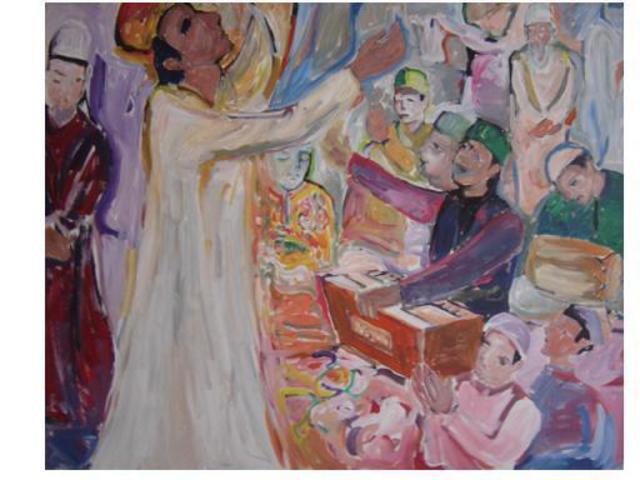 Ajmal Maharaj  'Sufitrance And Music', created in 2008, Original Painting Acrylic.