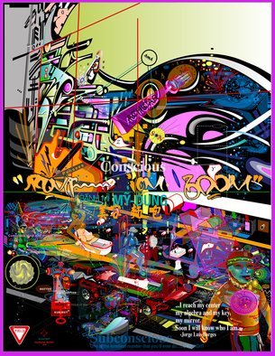 Rene Trujillo: 'Achicar', 2010 Digital Print, Archetypal.  'Achicar' , spanish to reduce, to make small, from my' Car/ tunes series   ...