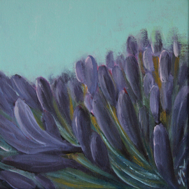 Jane See: 'agapanthus aqua', 2022 Acrylic Painting, Floral. Artist Description: Agapanthus Aqua - Agapanthus SeriesExperimenting with a new color palette and style. ...