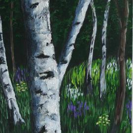 Susan Barnett-jamieson: 'Spring Birch Grove', 2012 Acrylic Painting, Abstract Landscape. 