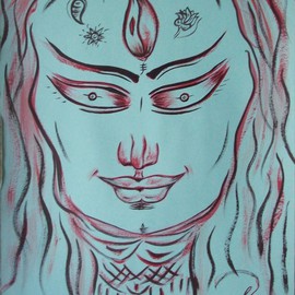 Susanta Das: 'durga', 2012 Acrylic Painting, Mythology. Artist Description:  12 inches X 15 inches  ...