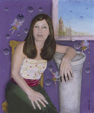 Suzan Fox: 'I shall fetch thee jewels from the sea', 2007 Tempera Painting, Fantasy.  Painted in Egg Tempera ...