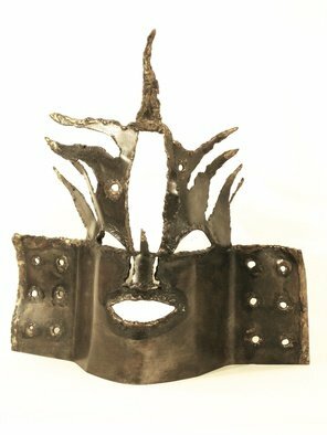 Suzanne Benton: 'Apsara Prince', 2015 Steel Sculpture, Mythology.   Nepal, Buddhist, mask, sculpture, steel, cultures of the world    ...