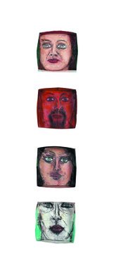 Suzanne Benton: 'Ireland Portrait Boxes  inside', 2004 Other Sculpture, History.    mixed media, faces, portraits, multilayers, multicultural Locked until the year 2000, never opened, collage       ...