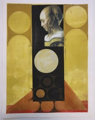 Suzanne Benton: 'The REader', 2015 Other Printmaking, History.    Vermeer, Proust, collage, mixed media, printmaking, Chine colle, color, form, structure, layers, interweaving, Touch of Vermeer, From Paintings in Proust spotlight to art history   ...