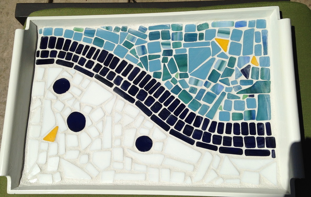 Artist Suzanne Mcclelland. 'Abstract Glass Mosaic Tray' Artwork Image, Created in 2016, Original Mosaic. #art #artist