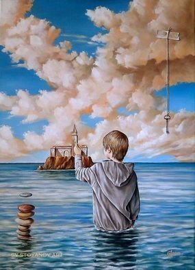 Svetoslav Stoyanov: 'Creator Of Reality', 2012 Oil Painting, Surrealism.               contemporary, surrealism, realism, fantasy, sky, clouds, oil, canvas, landscape, brown, prints, nature, forsale, fine art, clouds, illusion, desert             ...