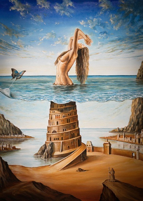 Svetoslav Stoyanov  'THE NEW BABYLON', created in 2011, Original Painting Oil.
