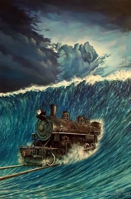Svetoslav Stoyanov: 'no limit', 2017 Oil Painting, Surrealism. original oil painting, fine art, contemporary, realism, surrealism, seascape, clouds...