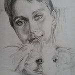 The boy with dog her friend By Iuliana Sava