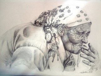 Iuliana Sava: 'Waiting in the station', 2011 Pencil Drawing, Ethnic.   Sales...