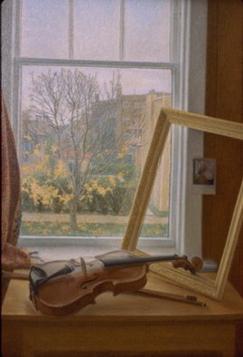 Sofia Wyshkind: 'Autumn in the City', 1982 Oil Painting, Meditation. 
