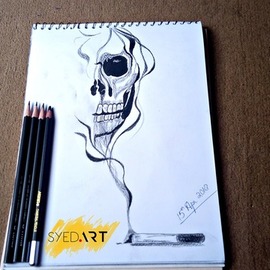 Smoking Kills Drawing, Syed Waqas  Saghir