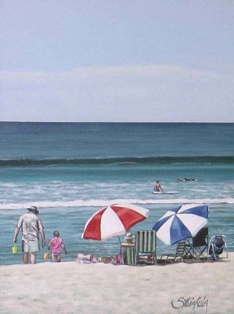 Sylvia Kula  'Papamoa Beach 150208', created in 2008, Original Drawing Charcoal.