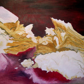 Sylvie Proidl: 'Left Bed', 2009 Oil Painting, Erotic. Artist Description:  A piece of a creamy dessert looks like a left bed after a hot night. ...