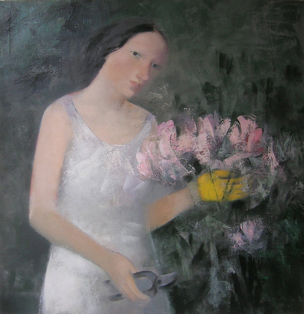 Stanislav Zvolsky  'In A Garden', created in 2008, Original Painting Oil.