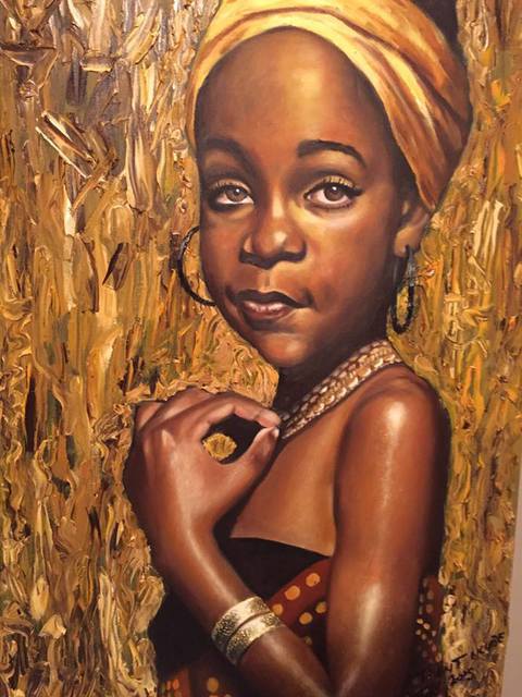 Piet Mashita  'African Daughter', created in 2015, Original Painting Oil.
