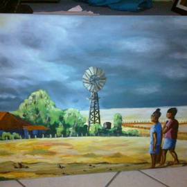Piet Mashita Artwork Homeland, 2015 Oil Painting, Political
