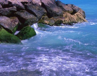 Tamarra Tamarra: 'Med Sea', 2017 Color Photograph, Beach. water, summer, sea, ocean, wet, nature, Francesurf, shoreline, refreshing, wet, beach, Cote Azur, Riviera, french Riviera, Nice France, summer, swimming, rocks, shore, ...