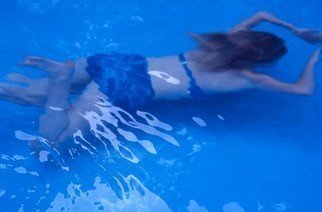 Tamarra Richards: 'blue forum femme swims', 2017 Color Photograph, People. BLUE, FEMALE, SWIMMING, POOL, SUMMER, PHOTOGRAPHY, PHOTOGRAPH, WET, WATER, LEISURE, REFRESHING, SPORT, GIRL, YOUTH, YOUNG, COLOR, COLOR PHOTOGRAPHY, PEOPLE, HUMAN, BODY, SWIMSUIT, ...