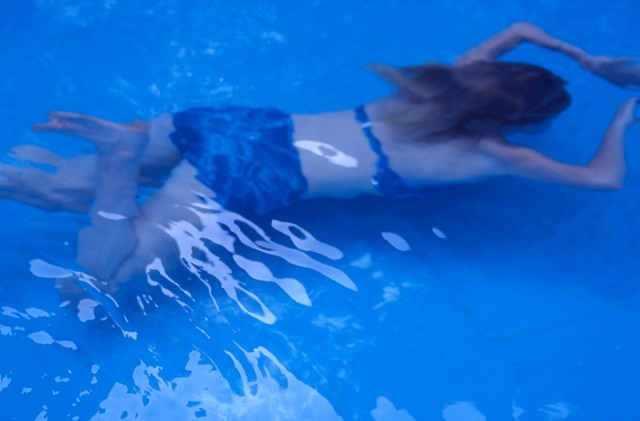 Artist Tamarra Tamarra. 'Blue Forum Femme Swims' Artwork Image, Created in 2017, Original Photography Digital. #art #artist