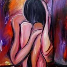 Tanya Martin: 'knowing', 2012 Oil Painting, Psychology. Artist Description: A finger painting in oils emotional expressionism. ...