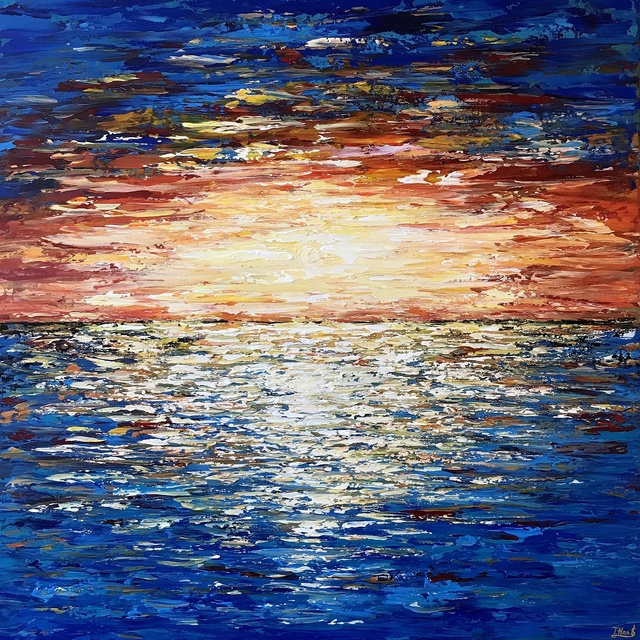 Tanya  Hansen  'Juicy Sunset', created in 2020, Original Painting Acrylic.