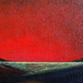 Tanya  Hansen: 'ruby sunset', 2018 Acrylic Painting, Landscape. Artist Description:  Ruby Sunset  - texture abstract minimalist landscape acrylic painting, original.Collection -  Minimalism in nature . Beautiful and attractive minimalism with a full textural covering. ...
