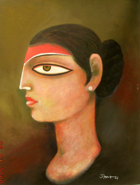 Tapan Kar  'AGE SIXTEEN', created in 2004, Original Painting Tempera.