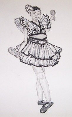 Marie Beckford: 'Yazmyn', 2007 Charcoal Drawing, Dance. 