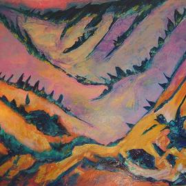 Tary Socha: 'Slopes', 1996 Acrylic Painting, Abstract. Artist Description: An abstraction of mountain ski slopes....