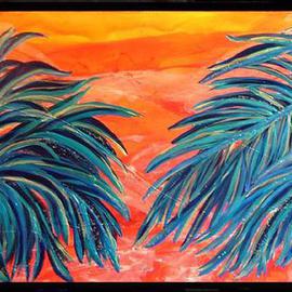 Tary Socha: 'Two Palms', 2005 Acrylic Painting, Botanical. Artist Description: A contemporary interpretation of palms....