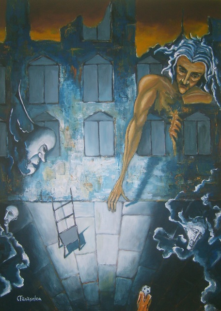 Tanaselea Cristian Florin  'Reverse Perspective  Fear', created in 2013, Original Painting Acrylic.