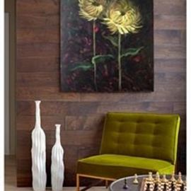 Tatsiana Yukhno: 'chrysanthemums', 2017 Acrylic Painting, Floral. Artist Description: original hands artwork on wood panel...