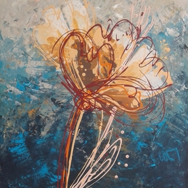 Tatsiana Yukhno: 'flowers', 2017 Acrylic Painting, Botanical. Artist Description: Original hand artwork on canvas...