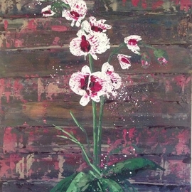 Tatsiana Yukhno: 'orchids', 2017 Acrylic Painting, Botanical. Artist Description: Original hand artwork on canvas ...
