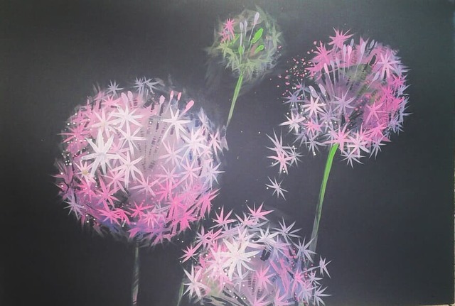 Tatsiana Yukhno  'Pink Onion', created in 2018, Original Painting Acrylic.
