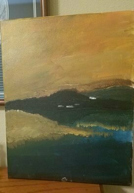 Sean Mahoney: 'sunset at haag lake', 2017 Watercolor, Abstract Landscape. lake, watercolors, absract landscape, landscape, sunset, ...