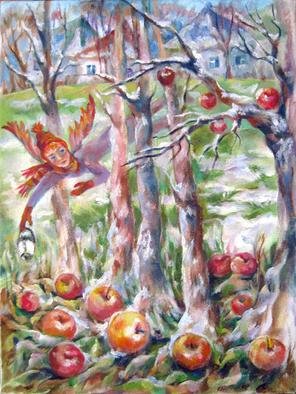 Tatyana Berestov: 'Angel of wild apples', 2012 Acrylic Painting, Fantasy.   Angel of wild apples  ...