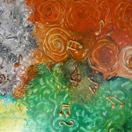 Tatyana Amantis: 'music of flowers', 2020 Acrylic Painting, Floral. Artist Description: The music of flowers is made with feeling and love for music. I hope my work will convey the beauty of colors and music. ...