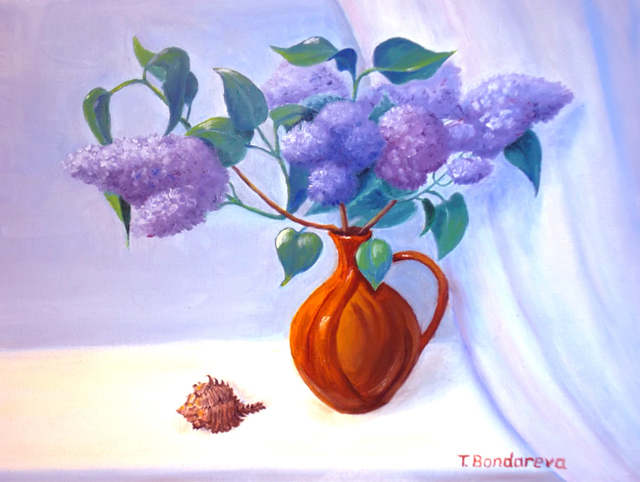 Tatyana Bondareva  'Bouquet Of Lilacs', created in 2012, Original Painting Other.